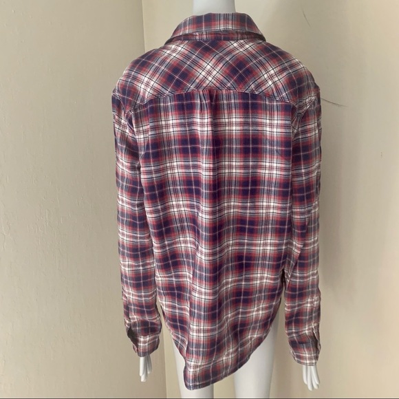 CALIFORNIA TAILOR No. 1 Flannel Button Up Shirt Plaid 100% Cotton Soft Size L - Picture 10 of 13